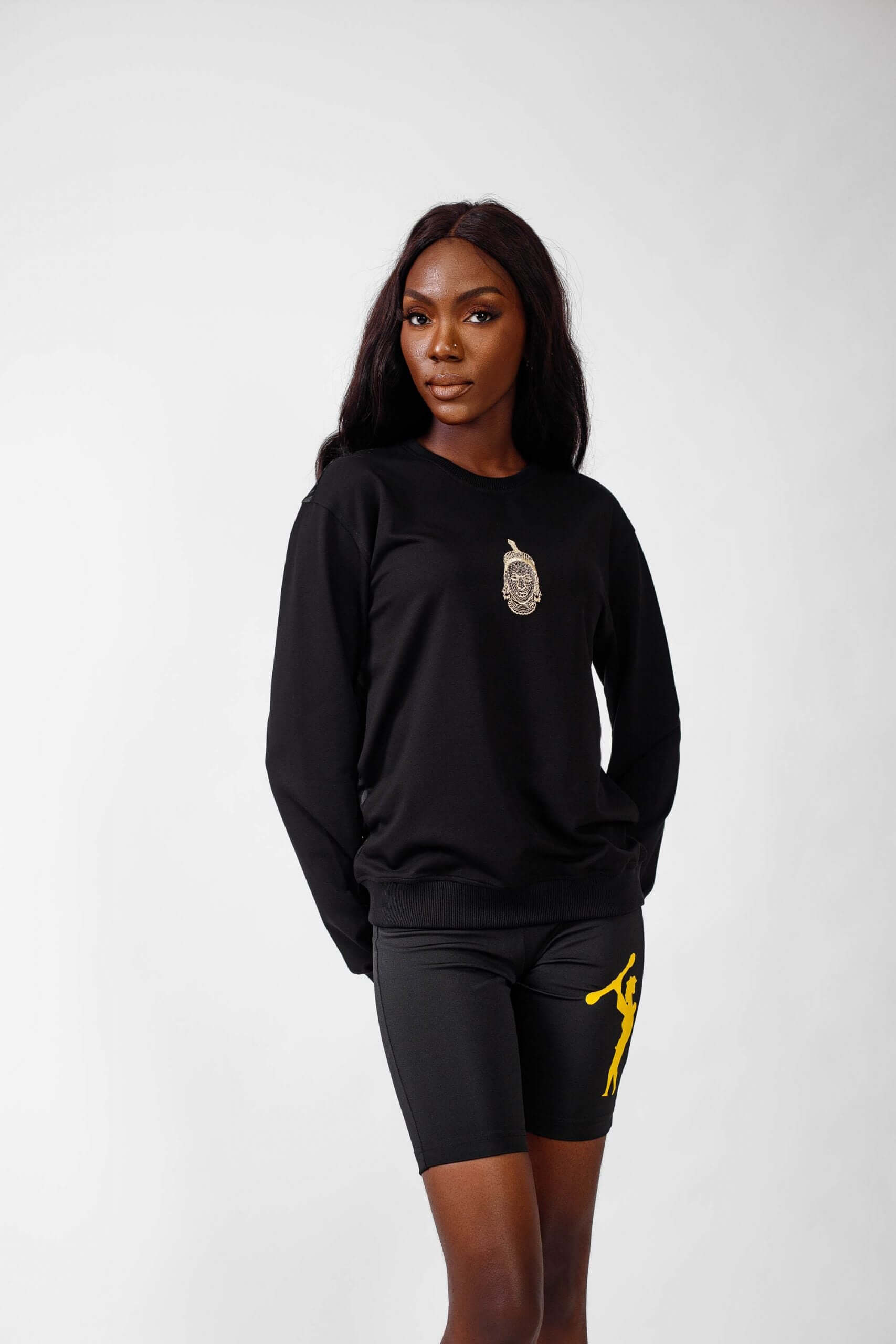 Ife Kingdom Sweat Top in Black - Shirts & Tops