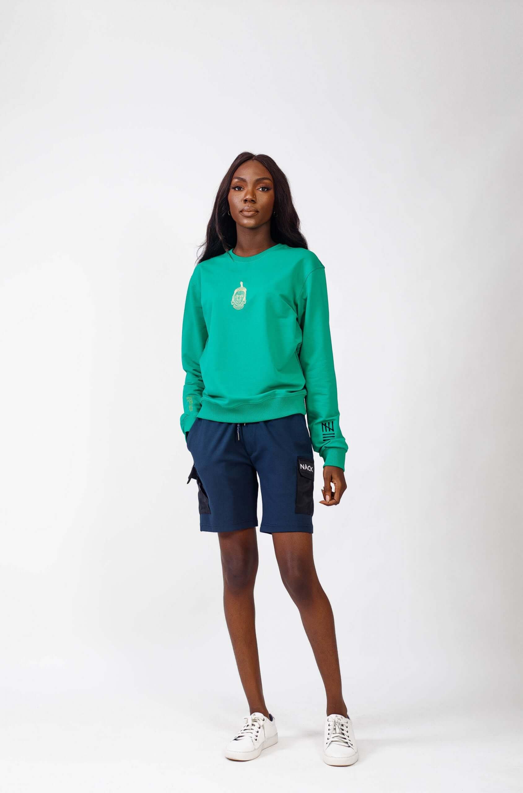 Ife Kingdom Sweat Top in Green - Shirts & Tops